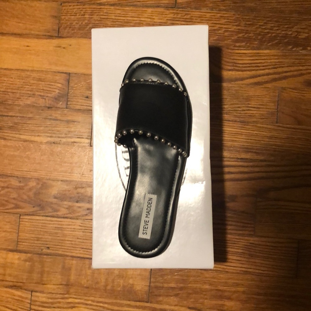 Steve Madden Black Studded Sandals